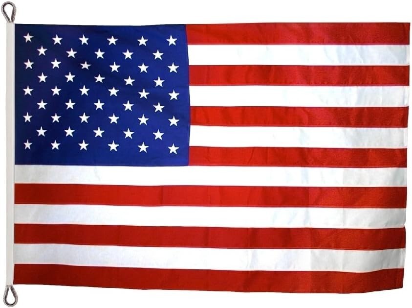 American Tough-Tex Flag 8x12 ft - Industrial Strength, 50 Embroidered Stars