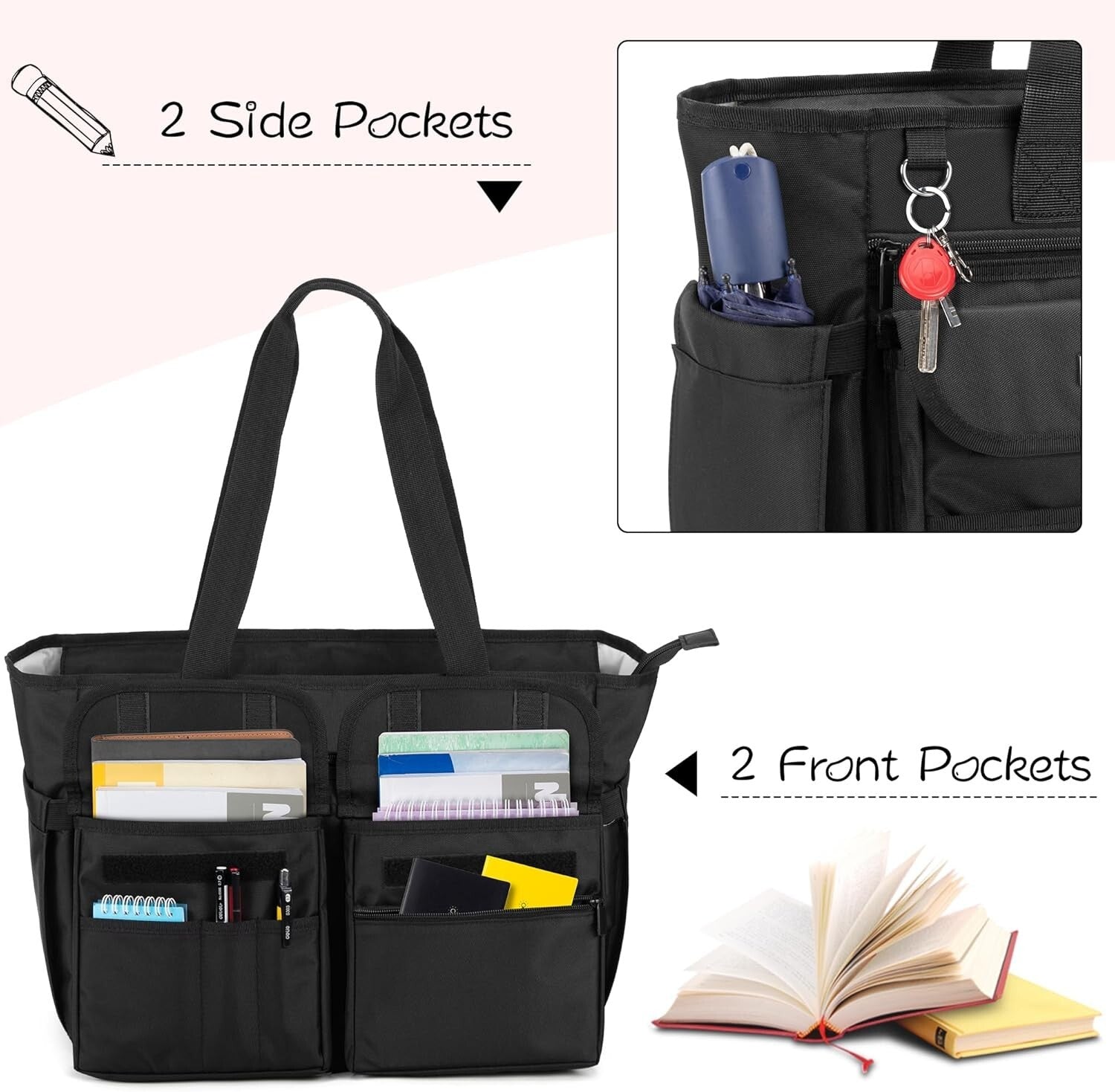 Elegant Teacher Bag with Dedicated Laptop Layer and Professional Organization