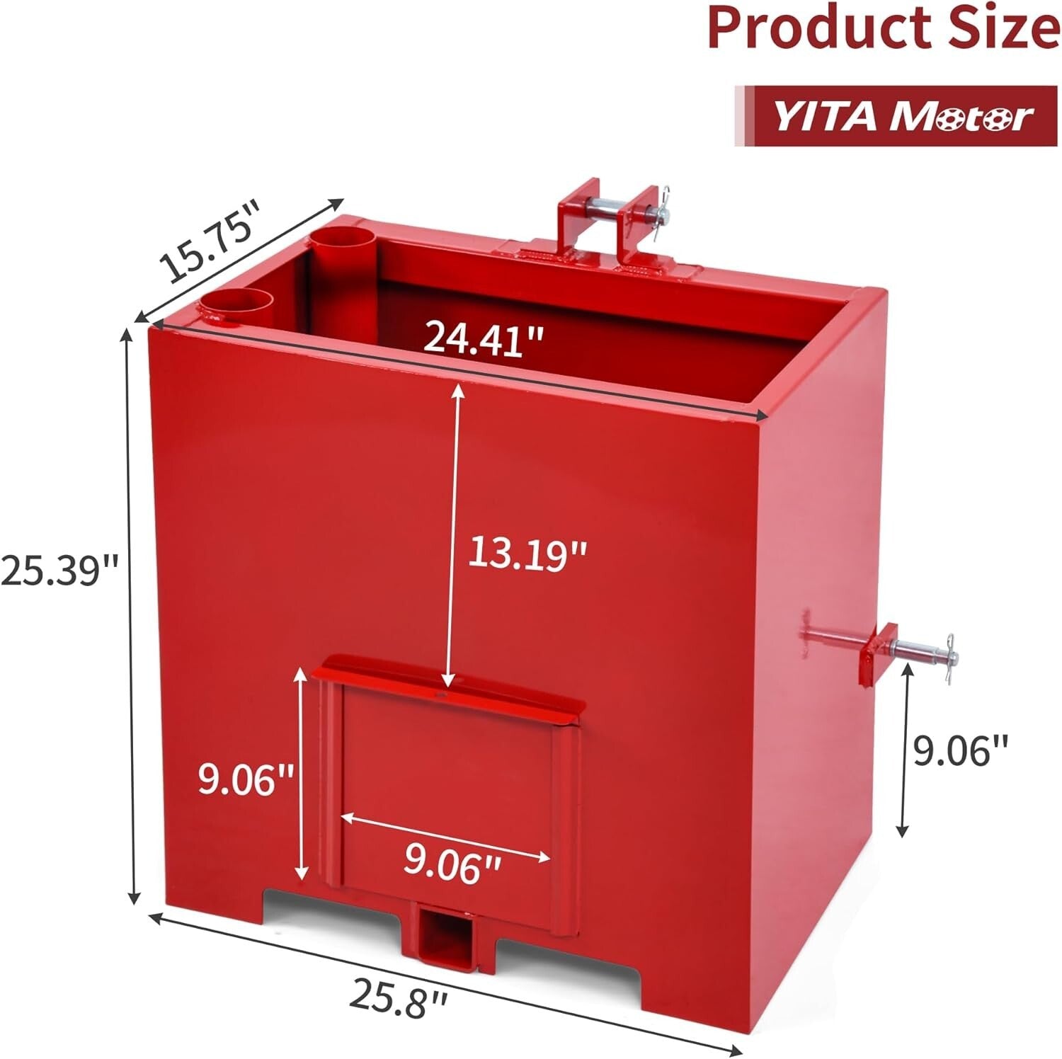 800 lbs Heavy Duty Tractor Ballast Box with Quick Hitch for Category 1 Tractors