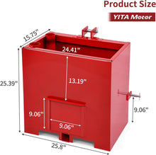 Load image into Gallery viewer, 800 lbs Heavy Duty Tractor Ballast Box with Quick Hitch for Category 1 Tractors