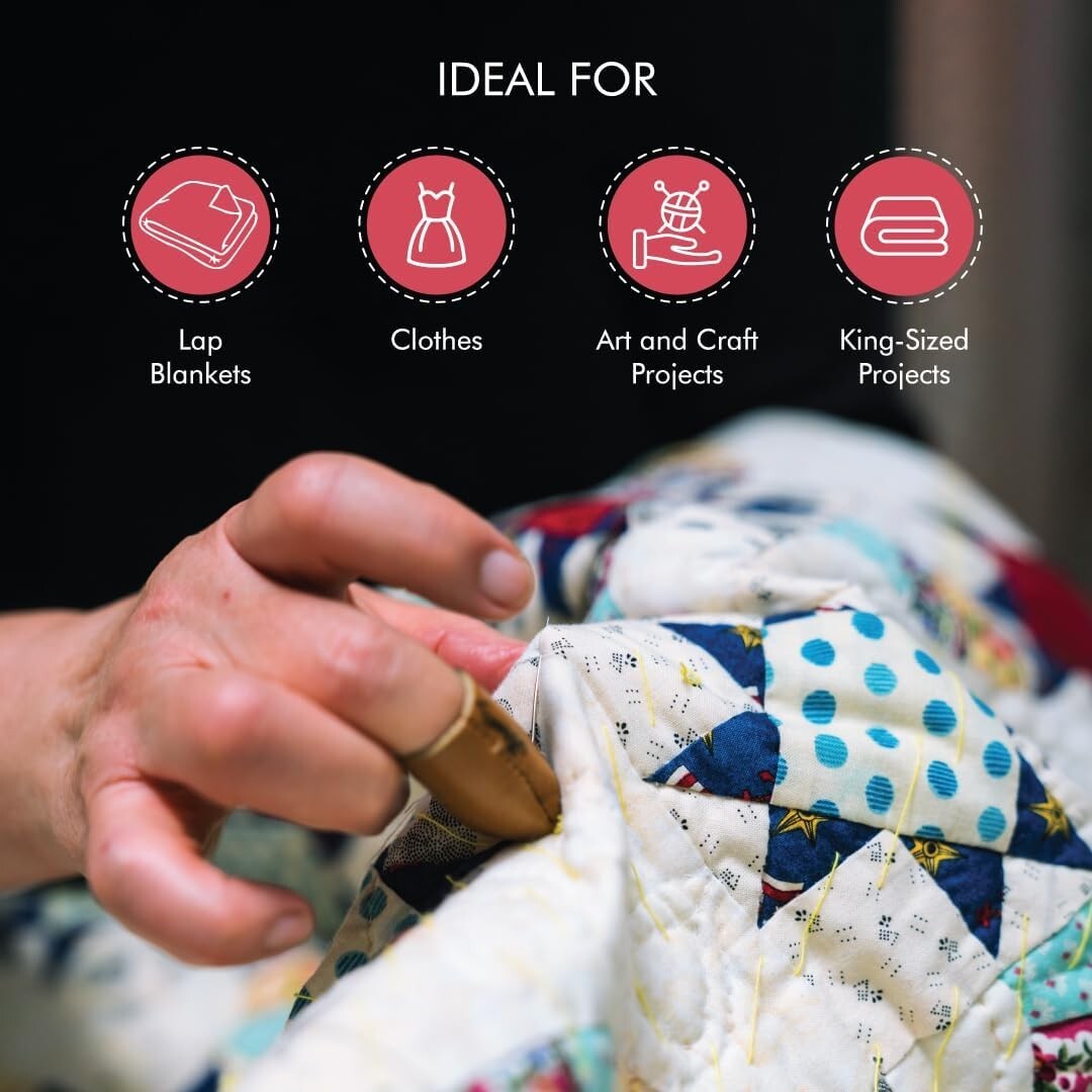 Hypoallergenic 100% Polyester Quilt Batting - 120" x 120" for All Quilting Needs