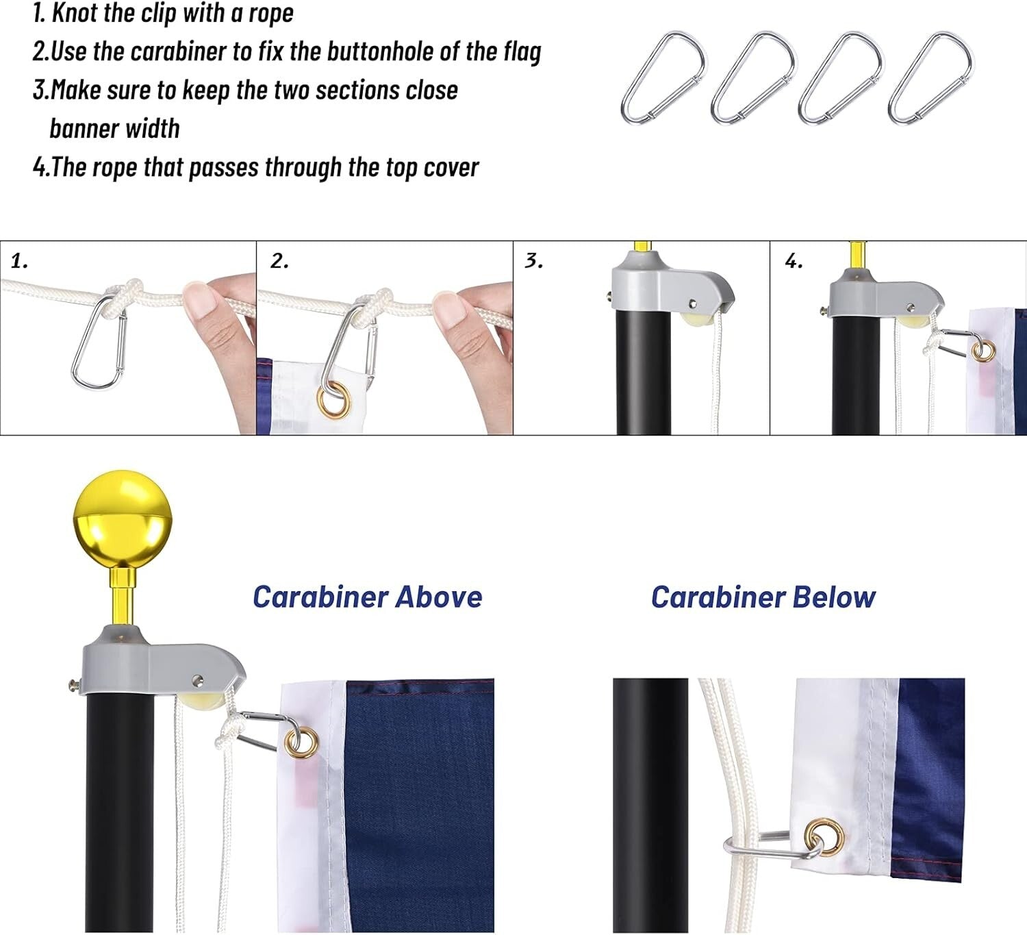 Durable 25 FT Flag Pole Kit - Corrosion Resistant with 3x5 U.S. Flag Included