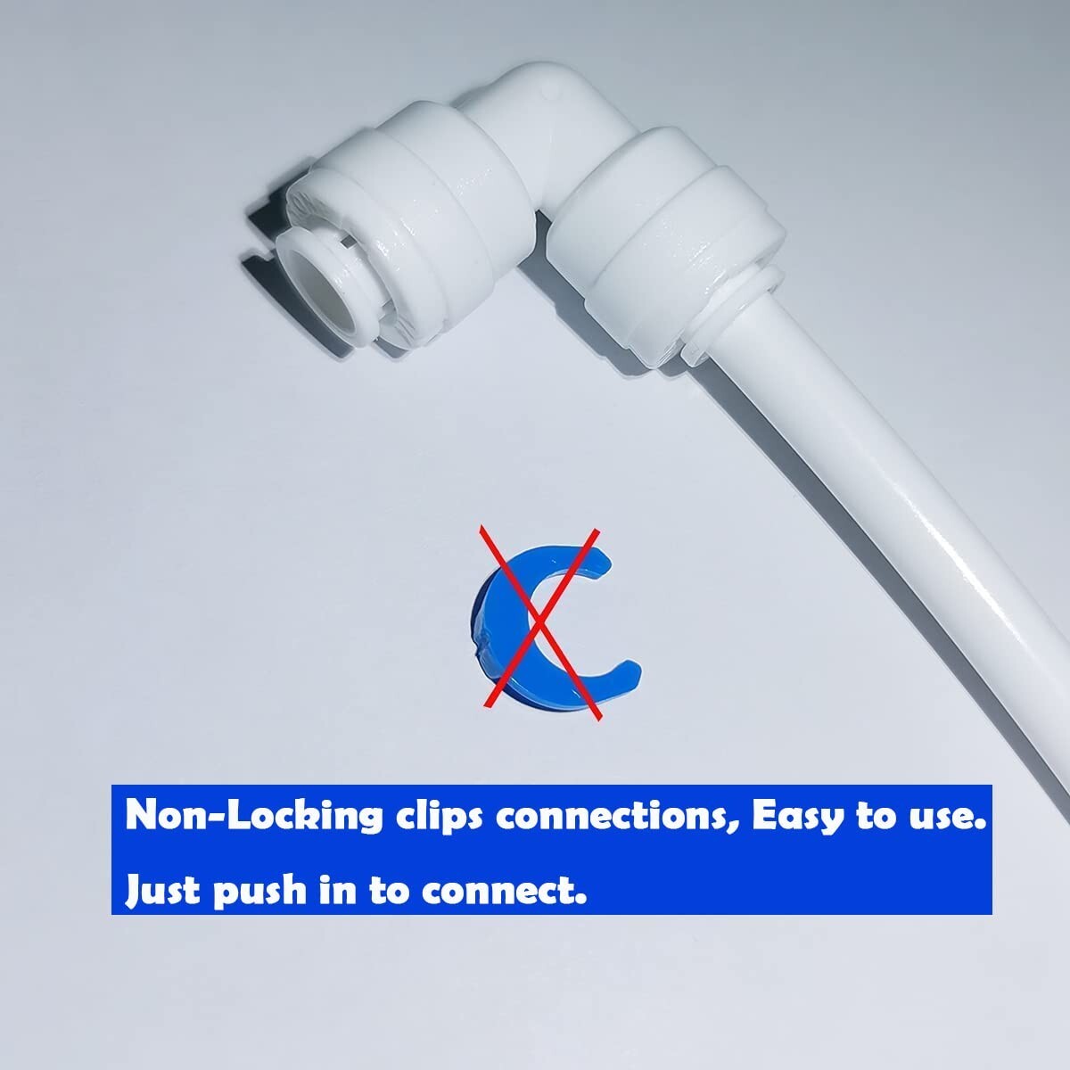 Pack of 100 - 1/4" OD Push-Fit Water Purifier Straight Union Connectors