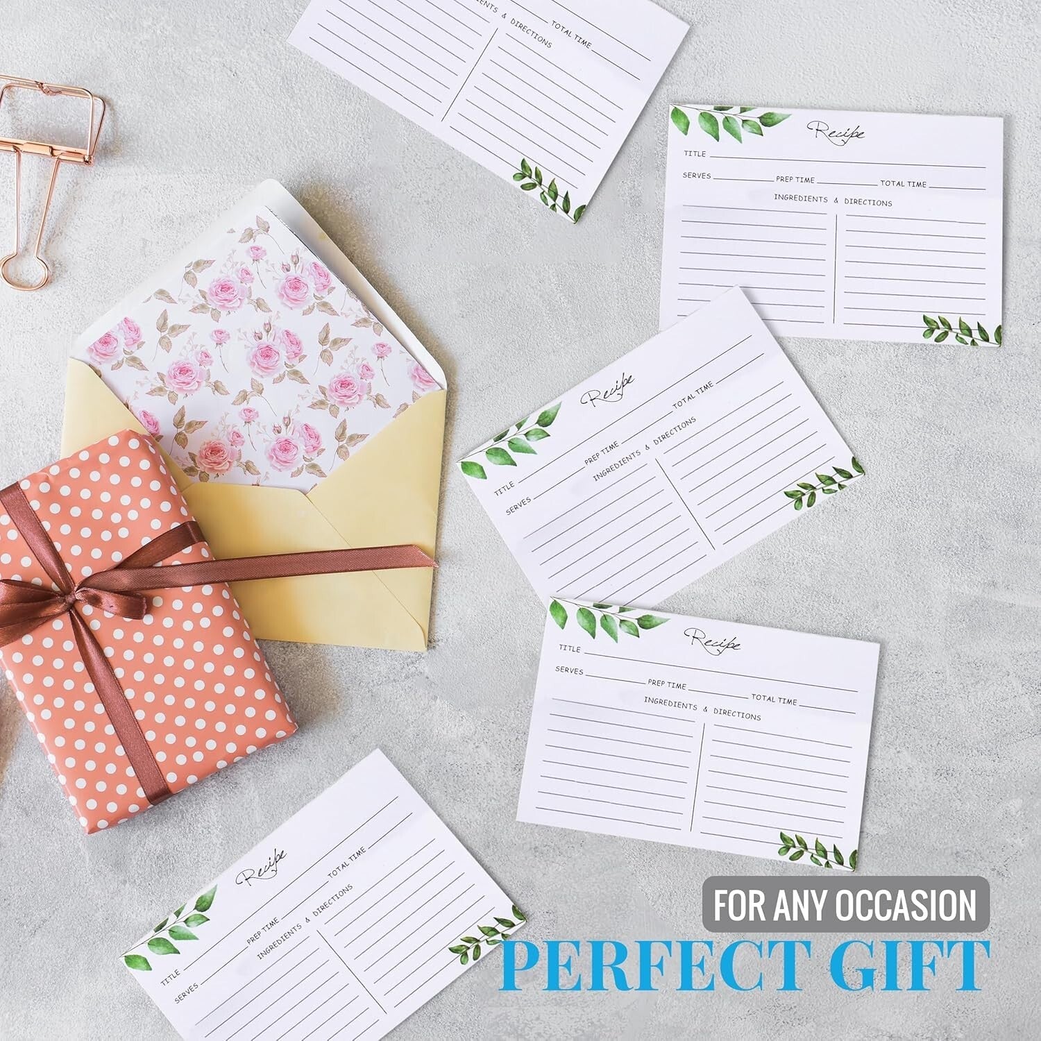 Organize Your Kitchen with our 4x6 Recipe Box - Metal with Cards & Dividers