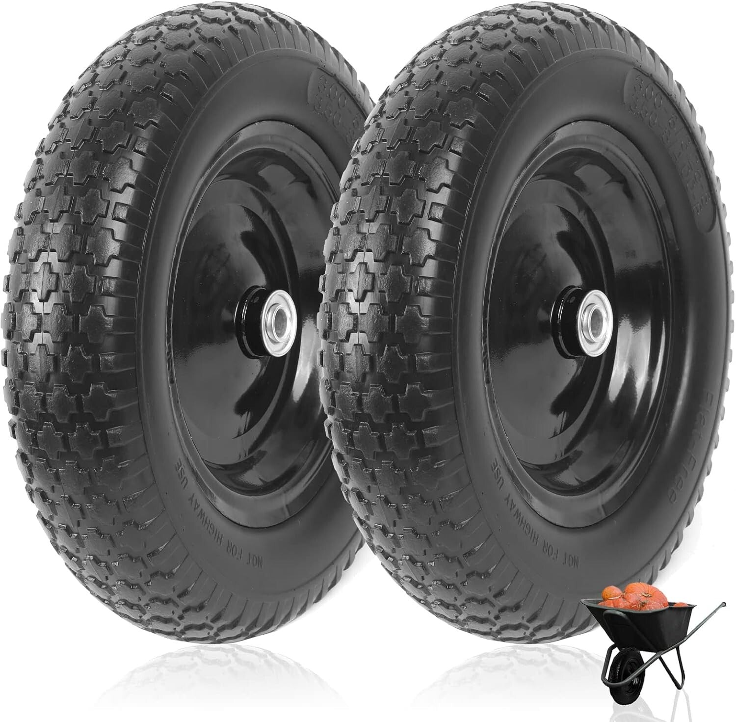 Universal Fit 14.5" Flat-Free Tire & Wheel - Durable, Weather-Resistant Solution