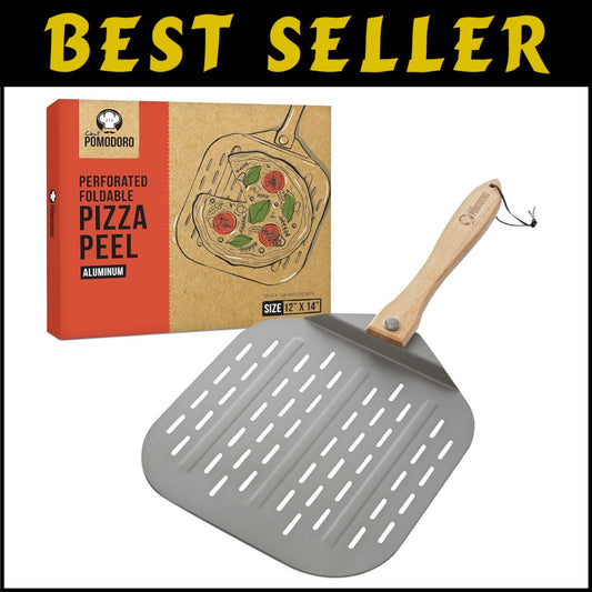 Ergonomic Foldable Pizza Peel - 12x14 Inch Aluminum Paddle for Effortless Baking