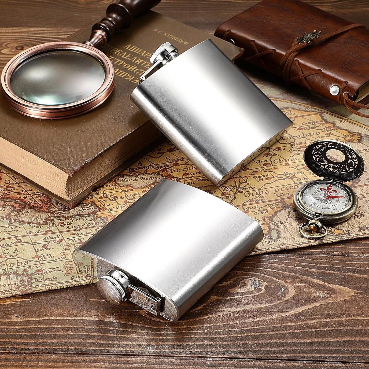 Elegant 20-Set Stainless Steel Hip Flasks with Funnels - 8oz for Every Occasion