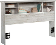 Load image into Gallery viewer, Farmhouse Chic Queen and Full Headboard with Adjustable Shelves - White Plank