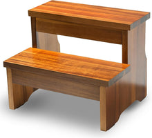 Load image into Gallery viewer, Safe &amp; Eco-Friendly Acacia Wood Step Stool - 2 Steps for All Ages, Easy to Move
