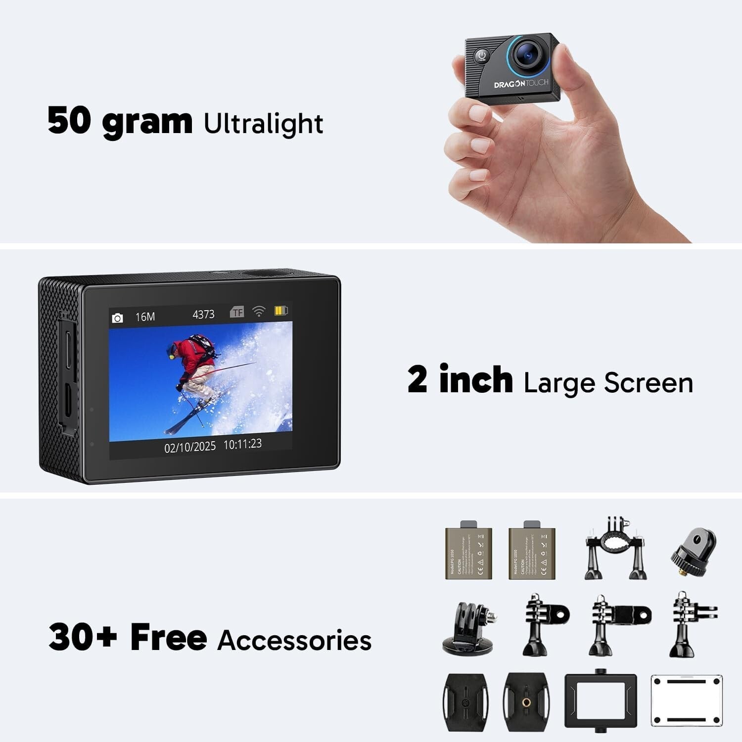 Adventurer's Dream: 4K Action Camera with 100FT Waterproof & Remote Control