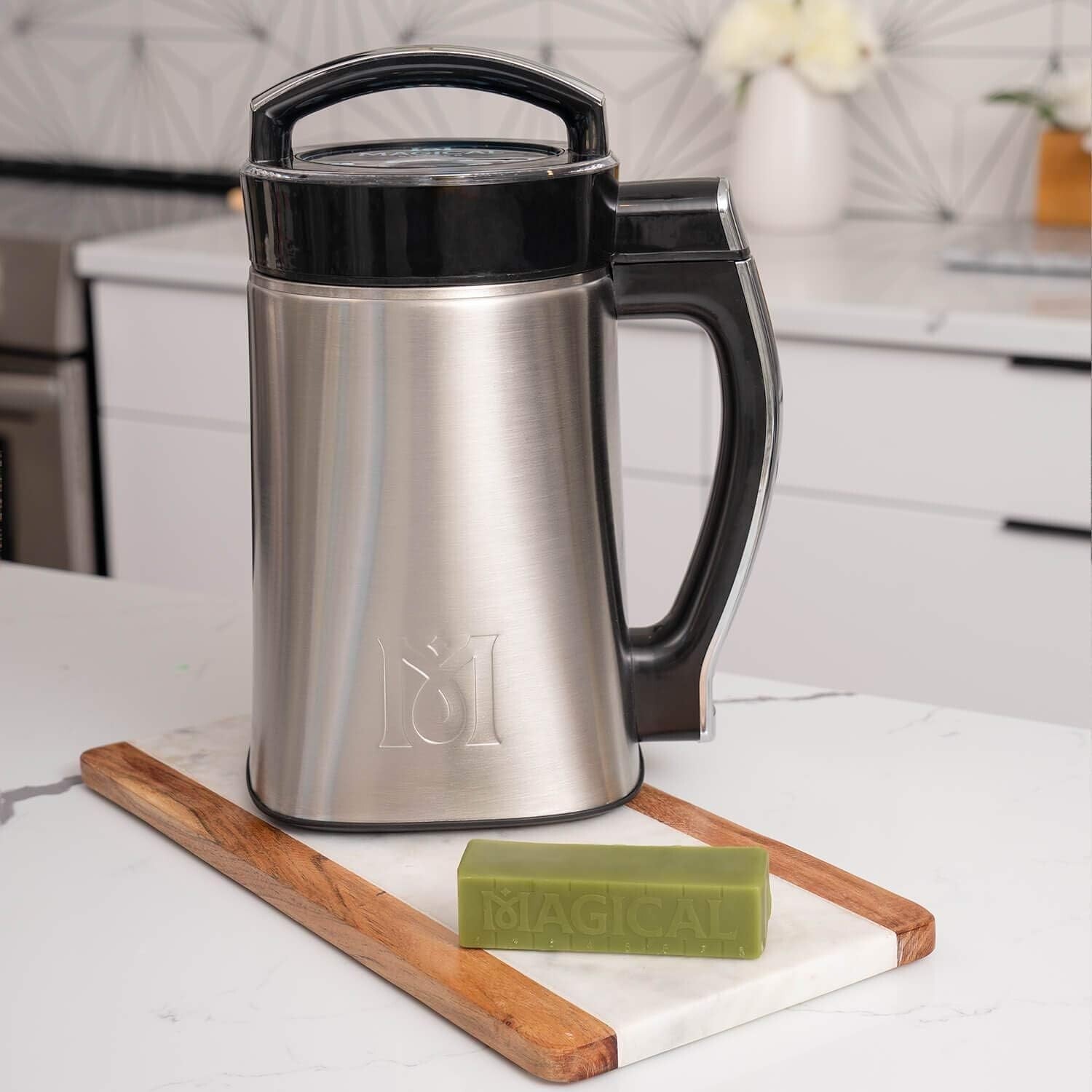 Automatic 400W Kitchen Emulsifier Bundle - Compact, Easy to Clean, Silver