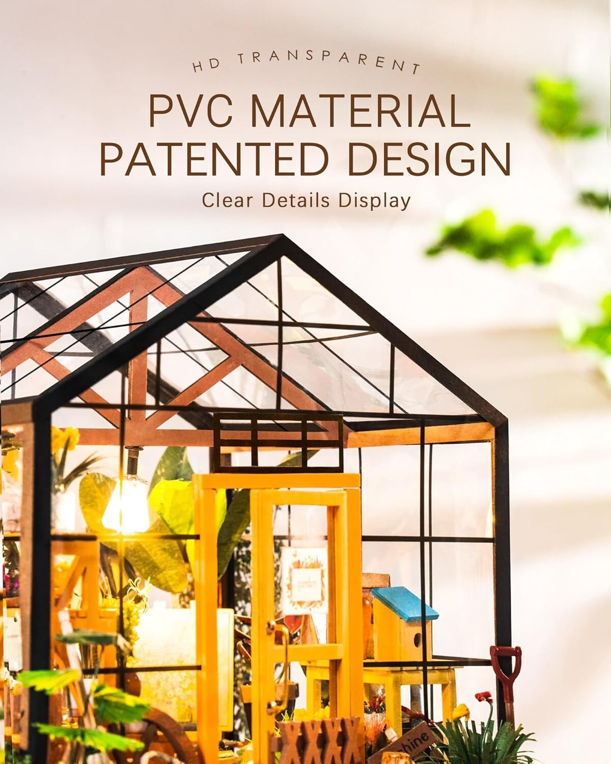 Charming Green Miniature Dollhouse Kit with Furniture & LED - 8.5x7x7.5 Inches