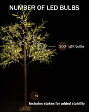 Load image into Gallery viewer, Dimmable Waterproof Olive Tree - 6ft of Warm White LED Elegance for Any Occasion
