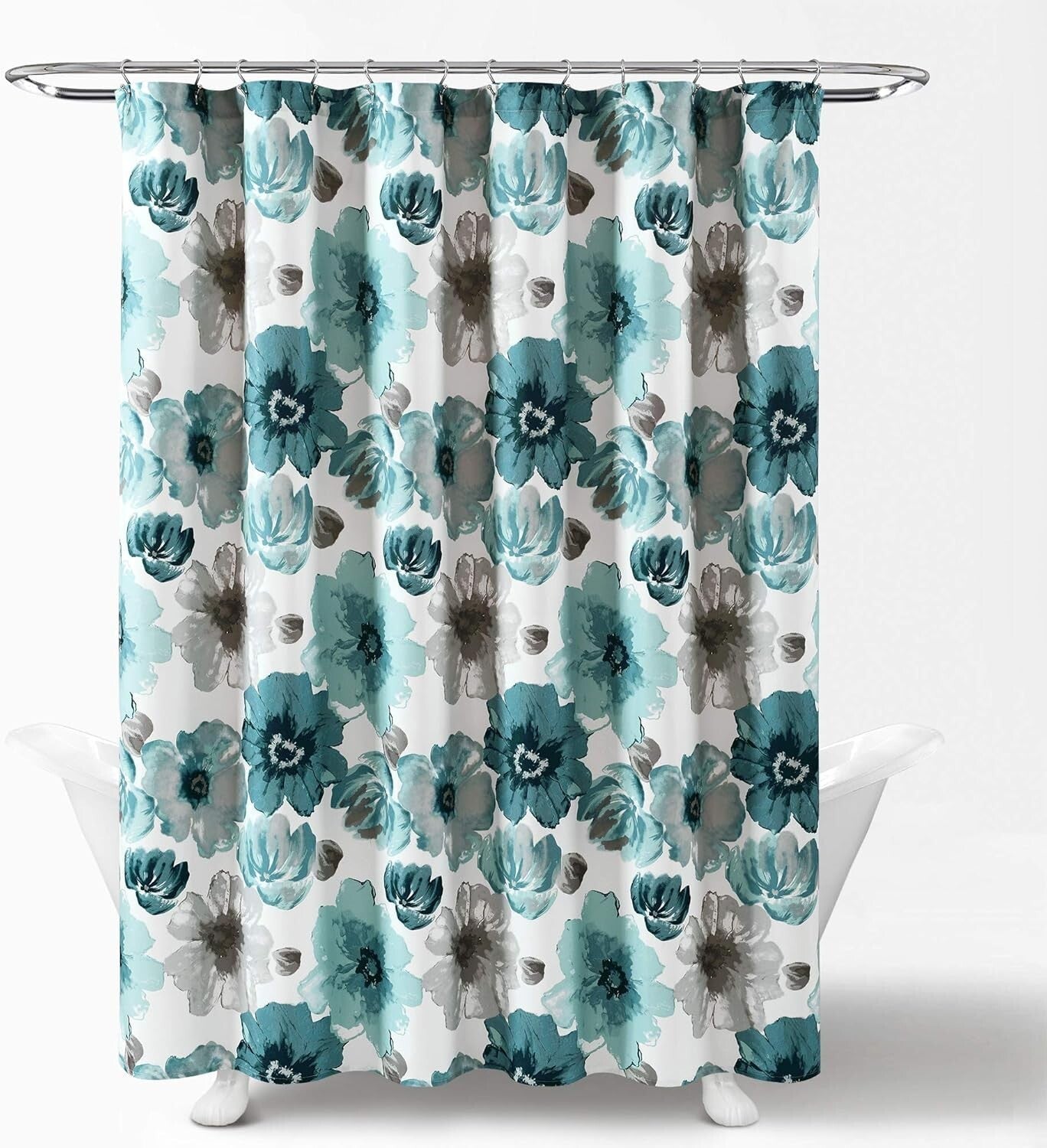 Stylish 100% Polyester Floral Shower Curtain, 72" x 72" - Easy Care and Install