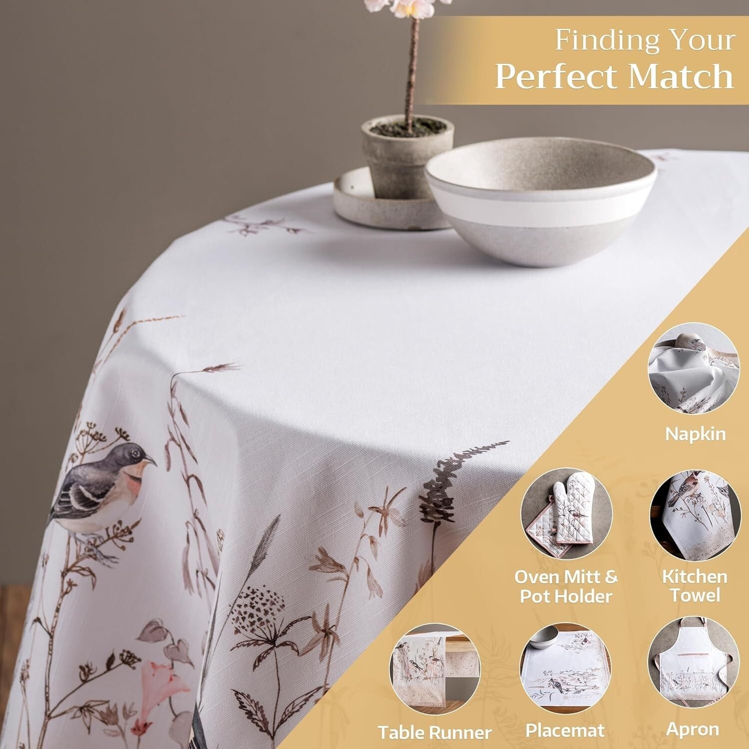 Elegant 100% Cotton Round Tablecloth - Perfect for Weddings & Everyday Dining