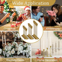 Load image into Gallery viewer, 12-Piece Brass Gold Vintage Candlestick Holders for Weddings and Celebrations