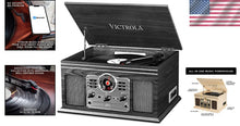 Load image into Gallery viewer, Stylish 6-in-1 Turntable &amp; Audio Center - CD, Cassette, AM/FM Radio, Bluetooth