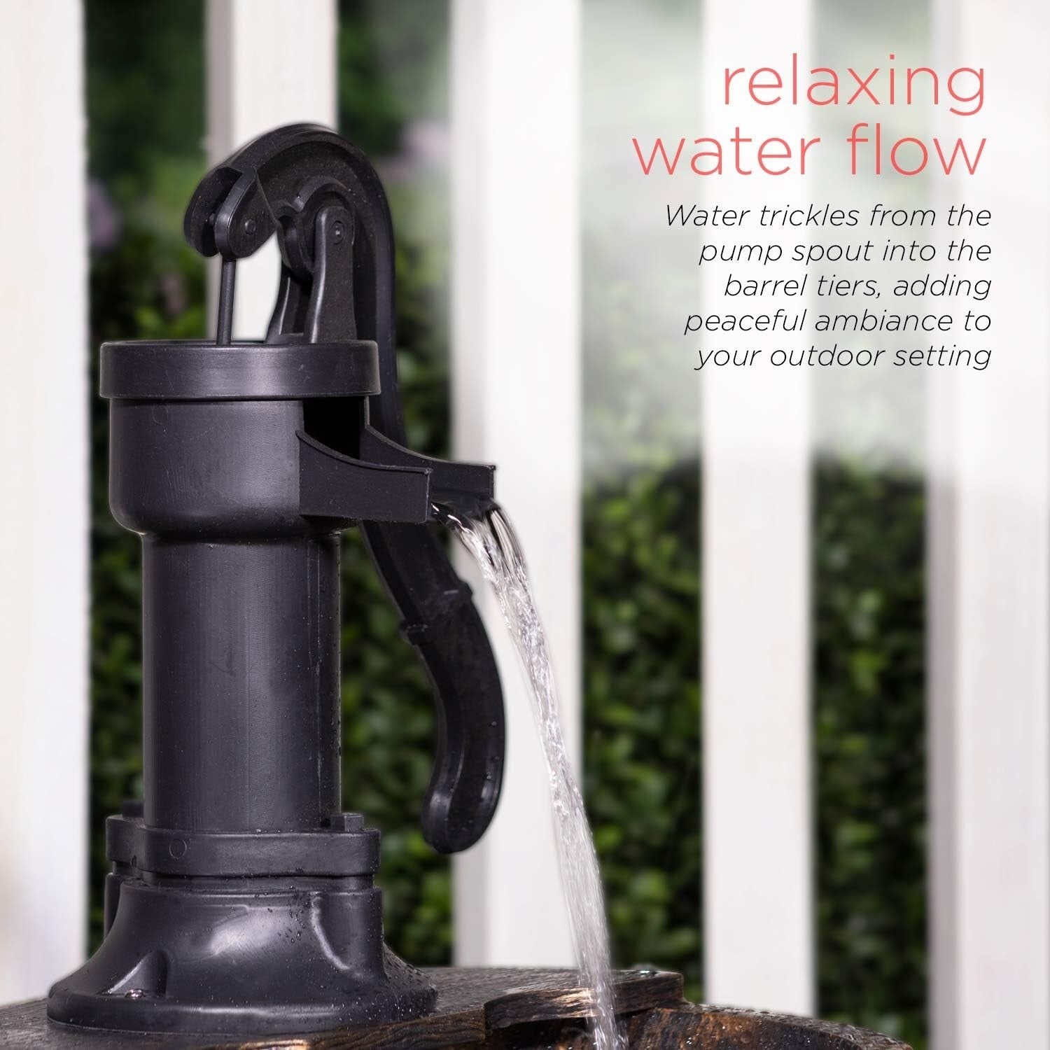Charming 27” H Bronze Barrel and Pump Fountain for Tranquil Gardens