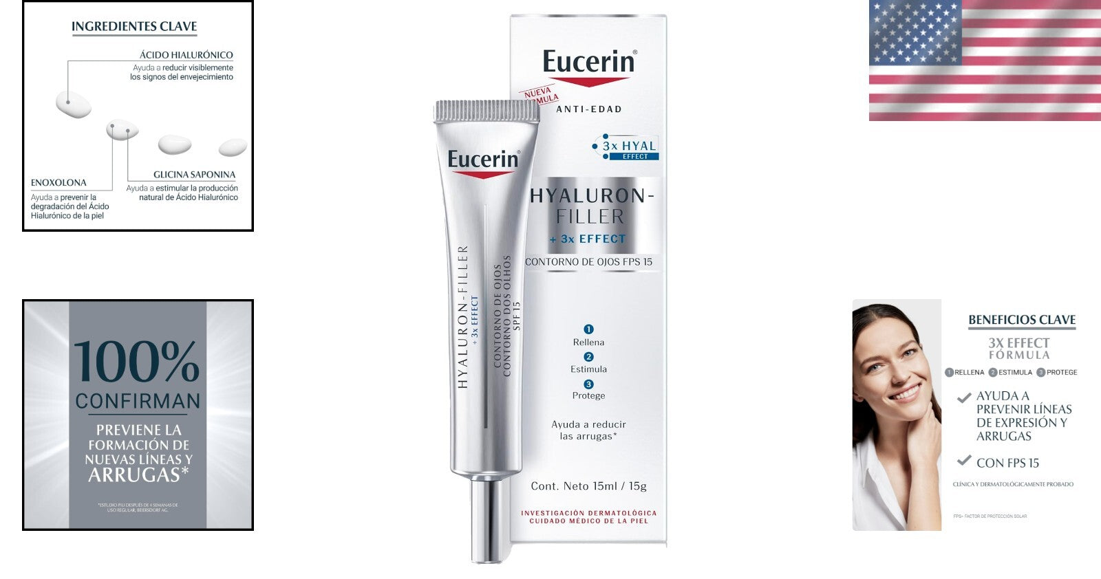 Volume-Lift Eye Contour Cream 15ml - Plump & Firm Delicate Skin with SPF 15