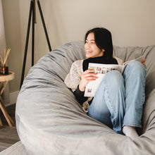 Load image into Gallery viewer, Spacious Fuf XXL Bean Bag in Gray with Removable Cover - Perfect for Relaxing