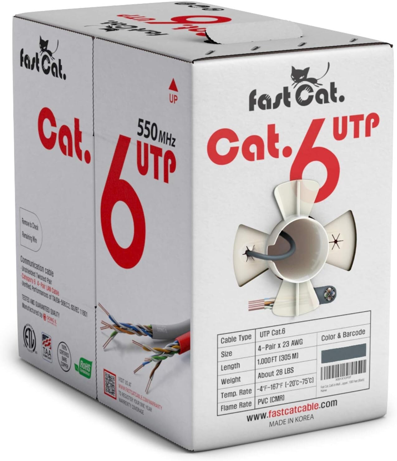 Upgraded 1000ft Cat6 Ethernet Cable with 10 Gigabit Speed & Easy Dispensing