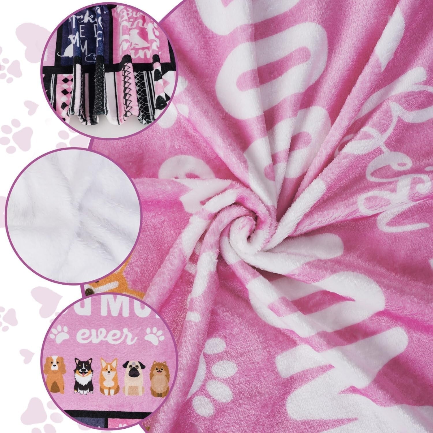 Luxurious Dog Mom Blanket - Lightweight Cartoon Throw for Dog Lovers