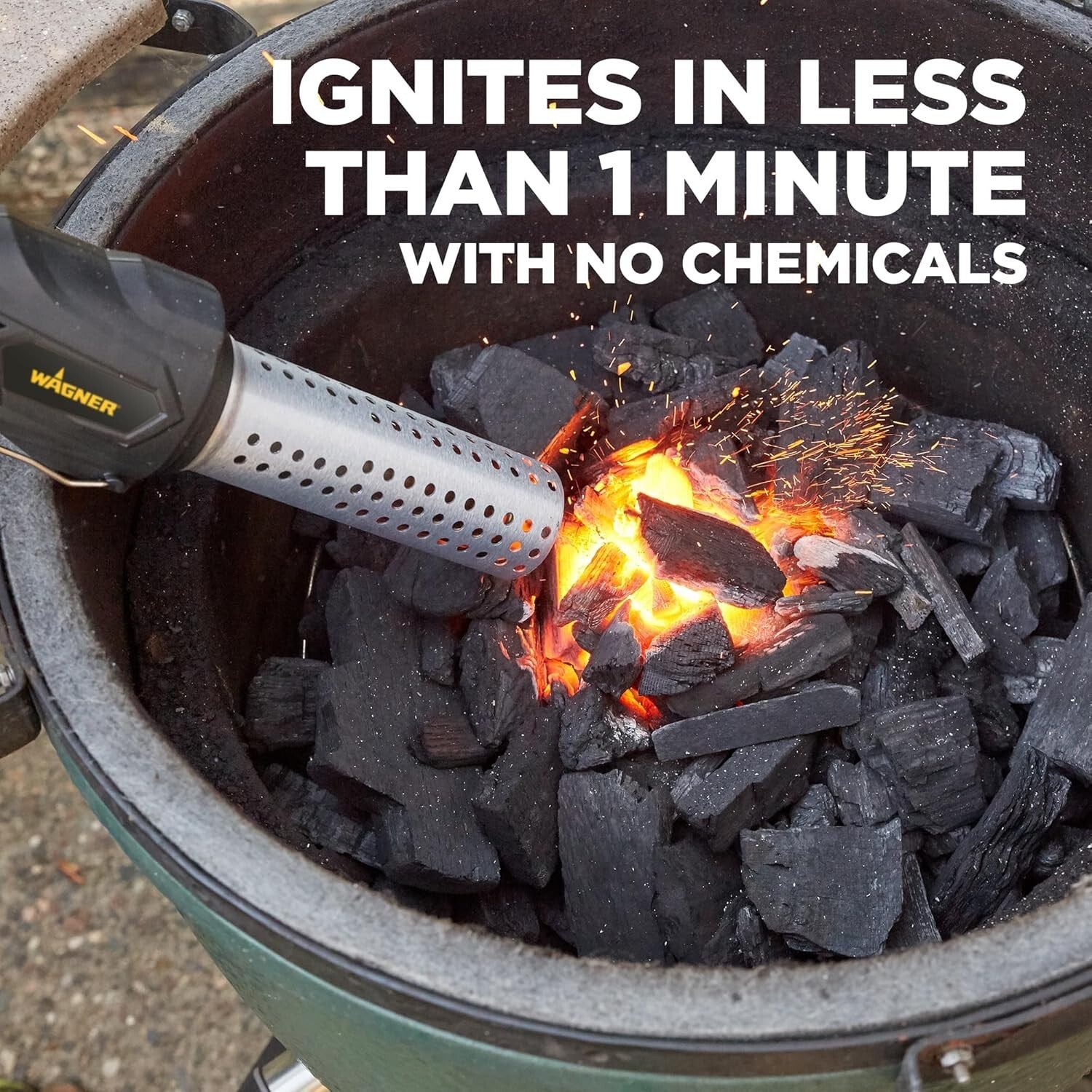 Dual Ignition Electric Fire Starter: 1500°F Instant BBQ & Campfire Companion