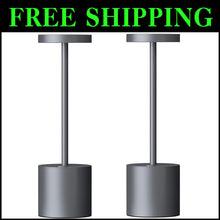 Load image into Gallery viewer, Rechargeable Matte Grey Portable Table Lamps - Dimmable For Indoor/Outdoor Use