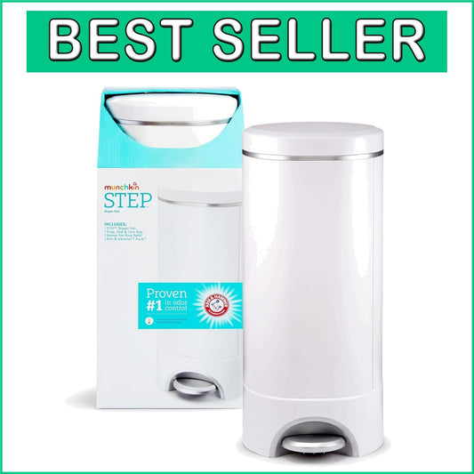 Elegant STEP Diaper Pail with Arm & Hammer Technology for Odor-Free Nurseries