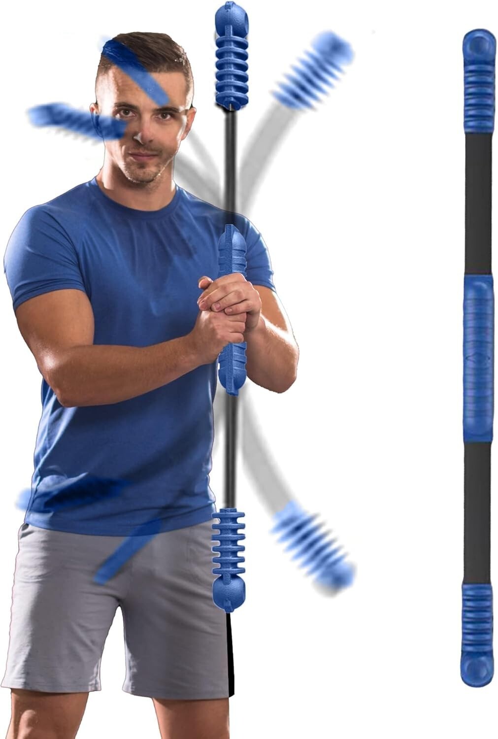 Elastic Fitness Bar: Portable Vibration Weight Stick for Total Body Workouts