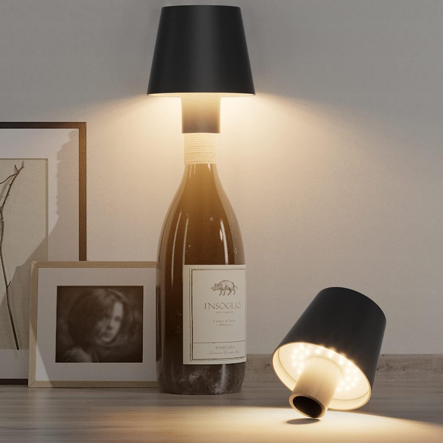 IP54 Waterproof LED Bottle Lamp Set - Cordless Dimmable Light for Home & Outdoor