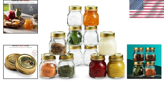 Quattro Stagioni Durable 5 oz Mini Mason Jars - Perfect for Canning & Storage