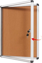 Load image into Gallery viewer, 26x20 Inch Secure Acrylic Door Bulletin Board - Lockable Cork Display Board