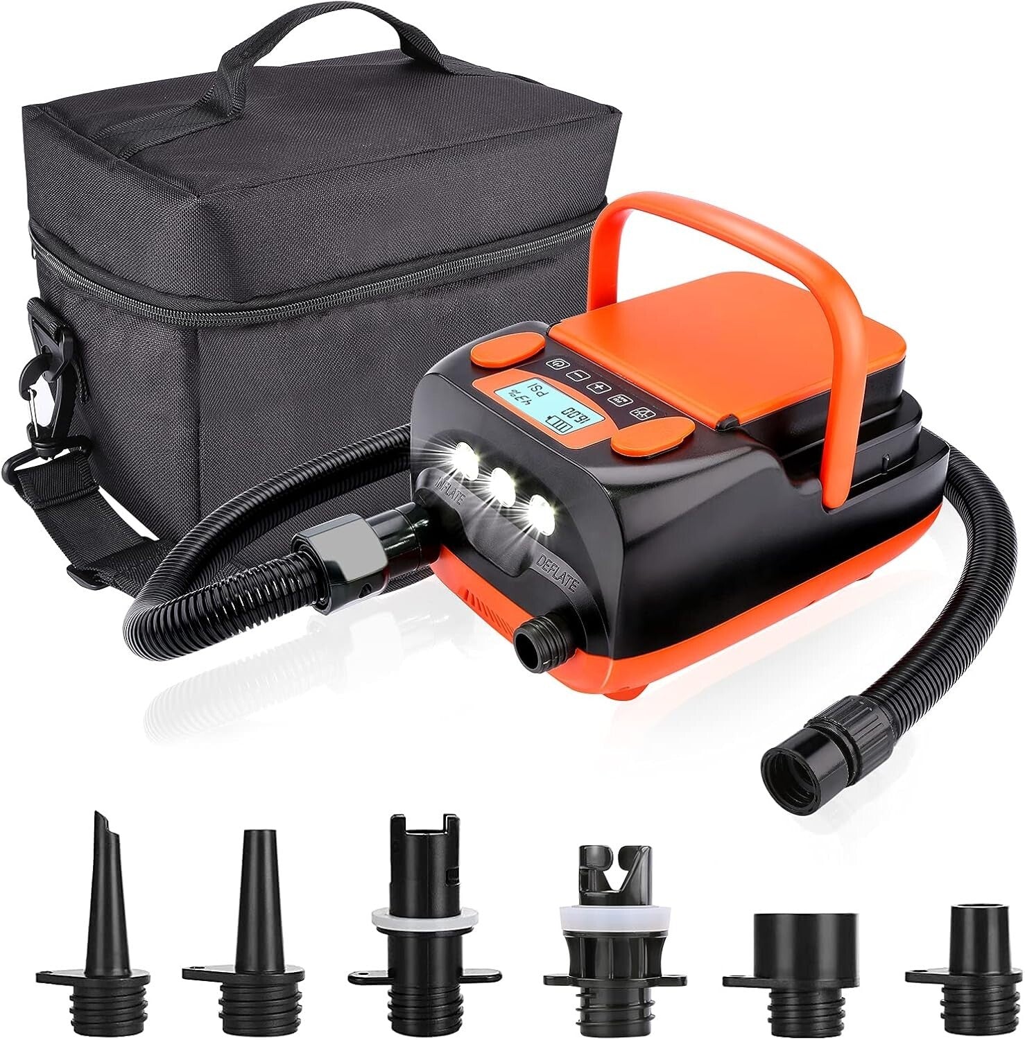 Portable 12V Electric Air Pump with Digital Display for Quick Inflation