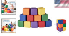 Load image into Gallery viewer, SoftZone Patchwork 12 Foam Building Blocks for Young Learners - Non-Toxic Design