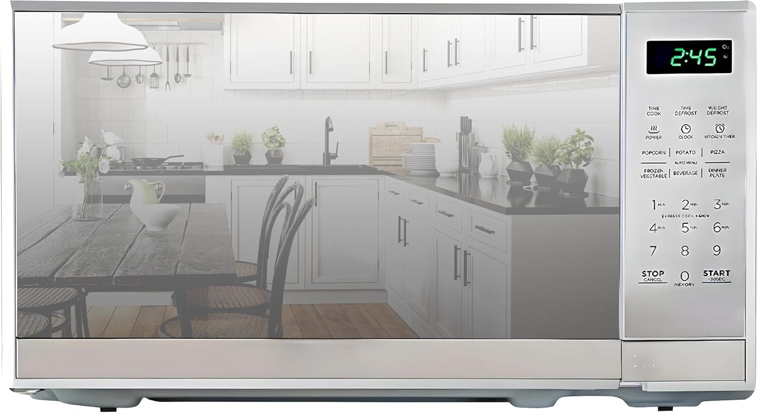 Sleek 0.7 Cu Ft Countertop Microwave with Child Lock - Easy Cleanup & Pre-Sets