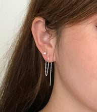 Load image into Gallery viewer, Artisan Crafted .925 Sterling Silver &amp; 14k Gold Earrings with Zirconia Sparkle