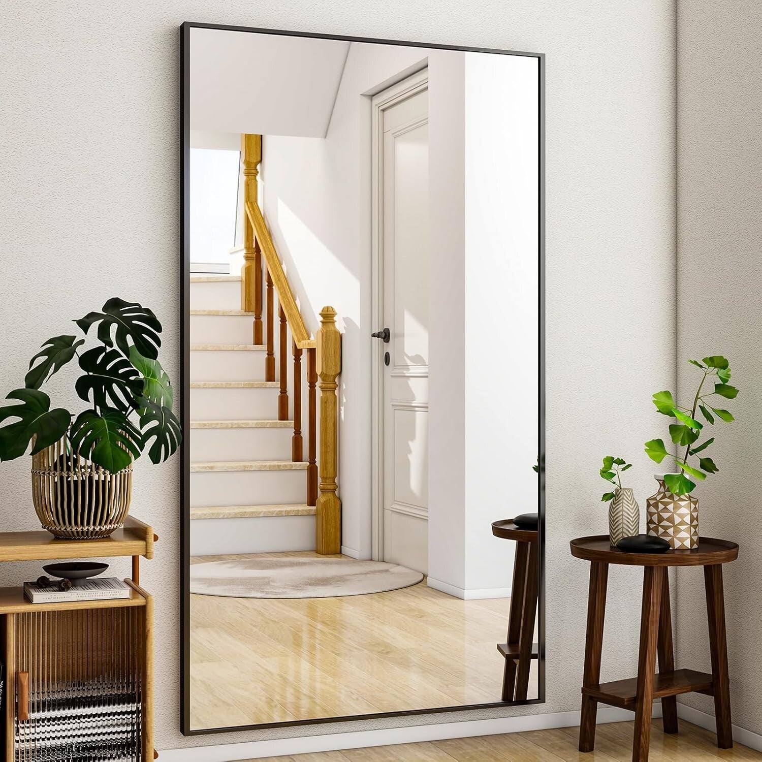 Multi-Functional Aluminum Full Body Mirror - Versatile 38"x77" Size for Home