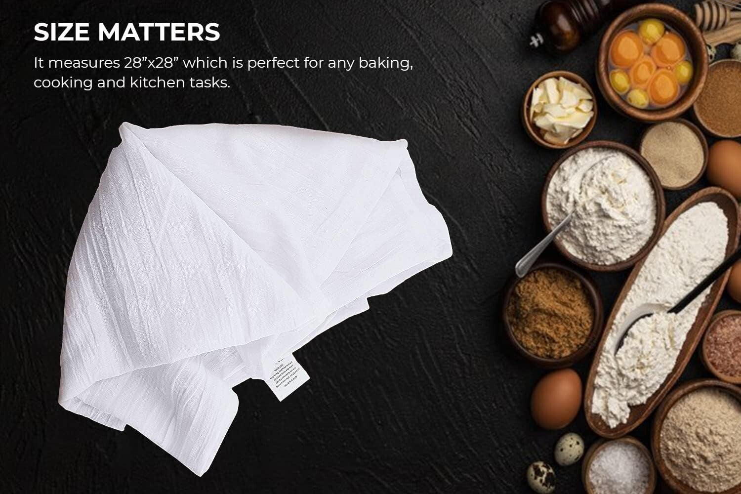 100% Cotton Flour Sack Tea Towels - 30 Durable, Multi-Purpose 28x28 Inch Cloths
