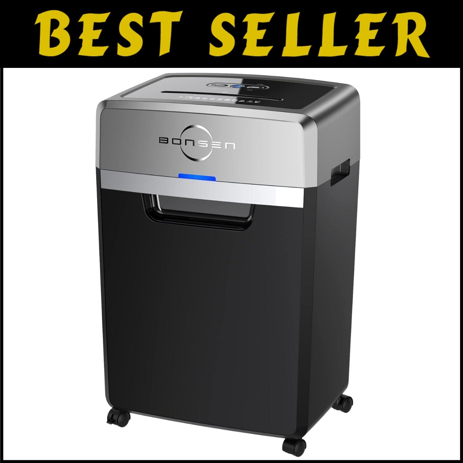 Efficient Office Heavy Duty Paper Shredder - 24 Sheets, Quiet, 9-Gallon Capacity