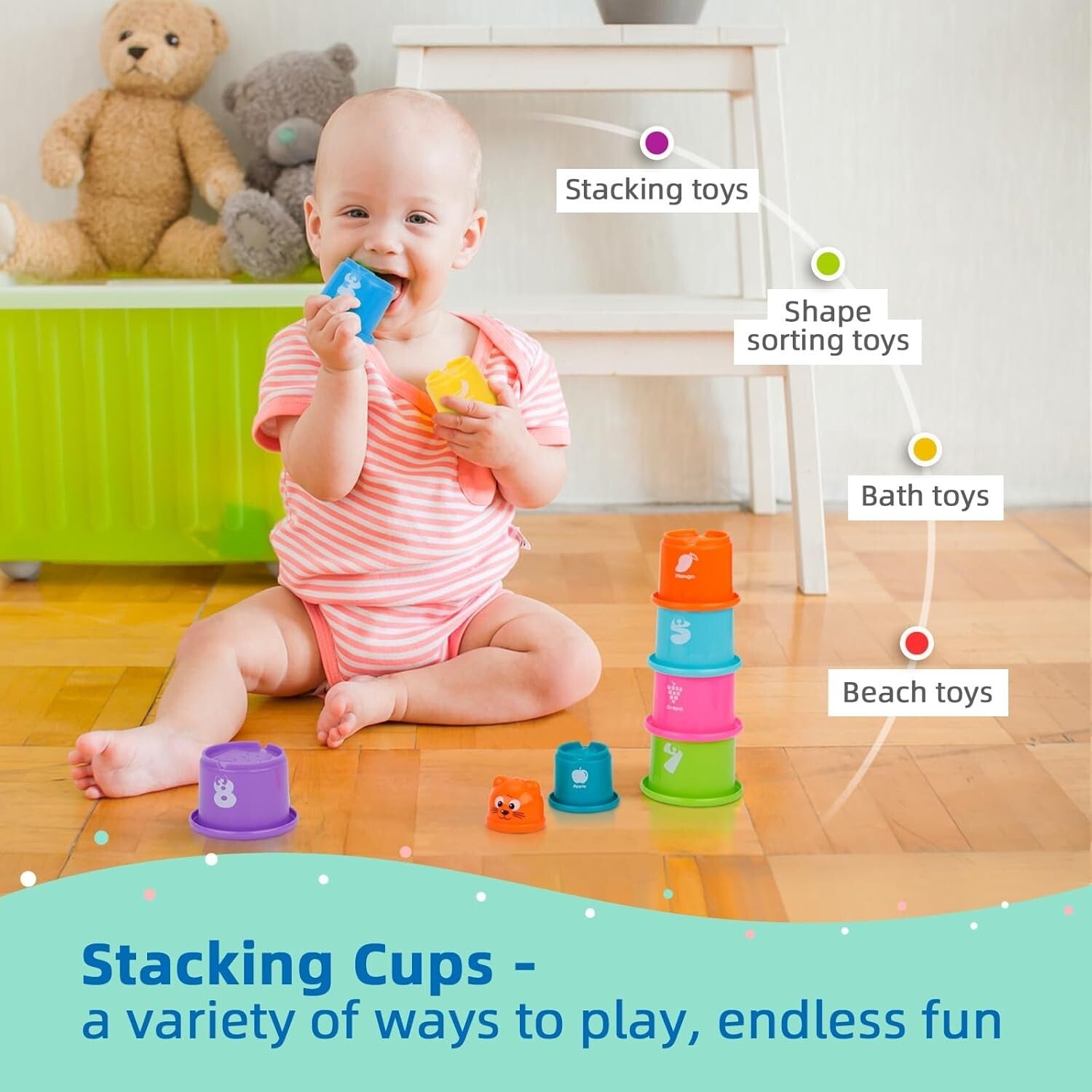 Develop Motor Skills with 8-in-1 Montessori Toy Set for Infants 12-18 Months