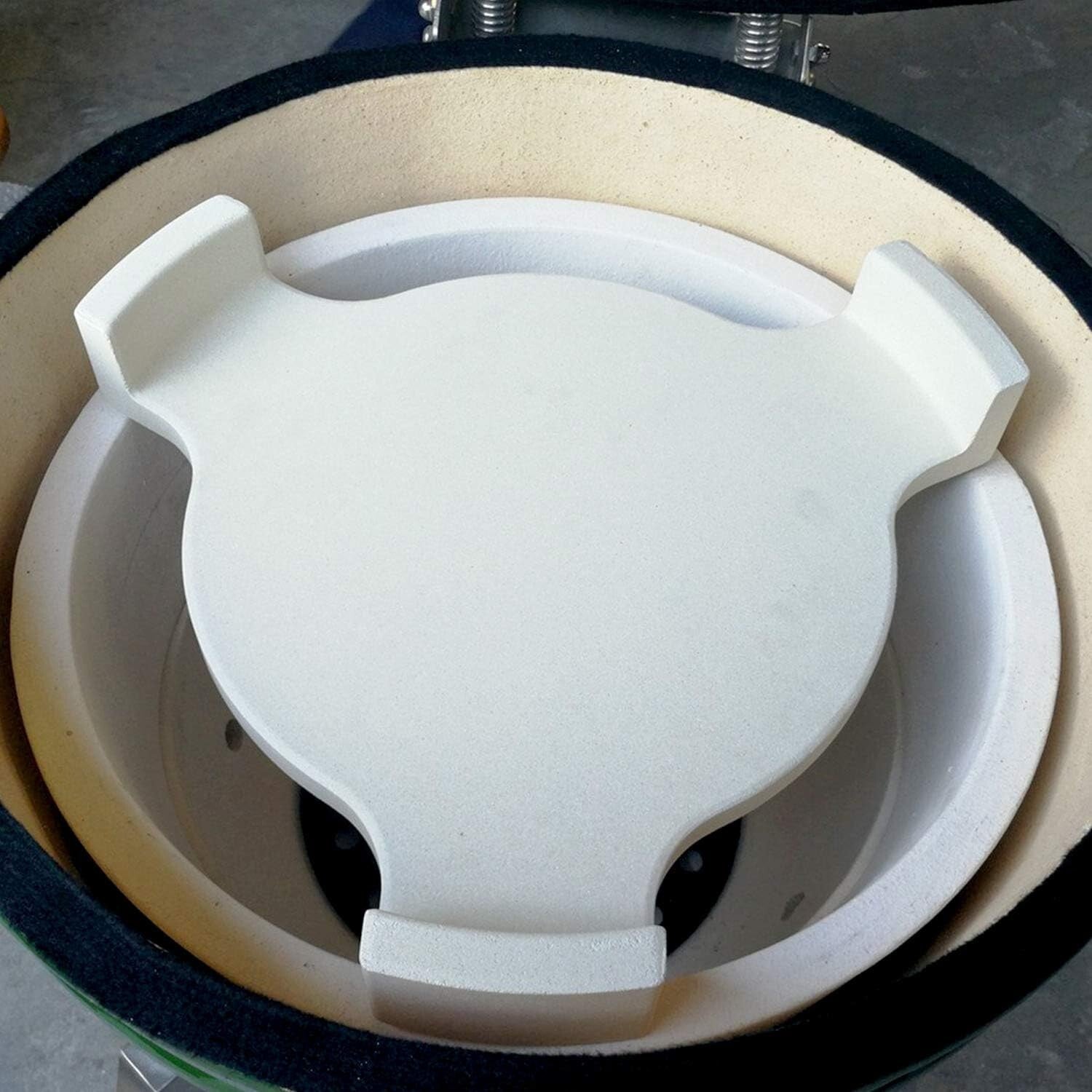 Premium 18” Ceramic Pizza Stone and Heat Deflector for Ideal Grilling Experience