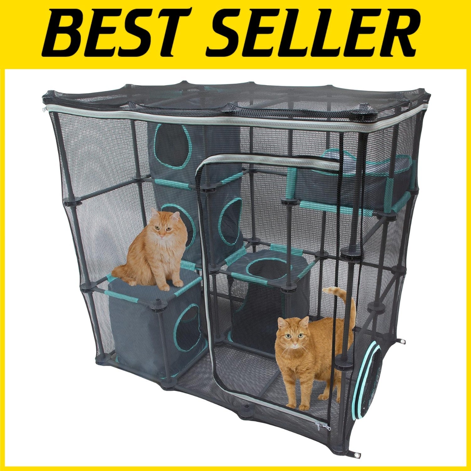 Outdoor Mega Cat Playset - Spacious & Durable Mesh Jungle Gym for Cats