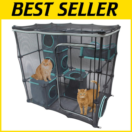 Outdoor Mega Cat Playset - Spacious & Durable Mesh Jungle Gym for Cats