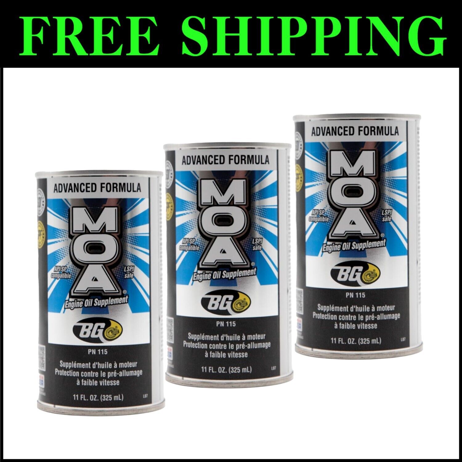 3-Pack Motor Oil Additive (313ml Each) - Enhance Fuel Efficiency & Engine Life