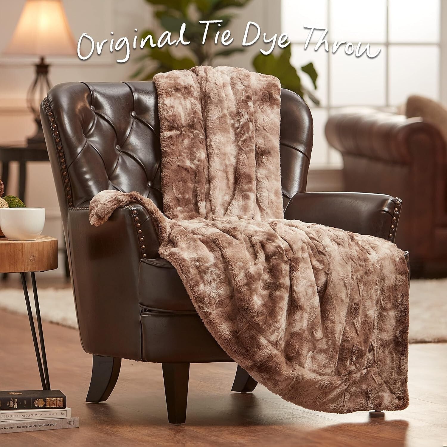 Chic Plush Faux Fur Throw Blanket - Sherpa & Minky 50" x 65" for Home Elegance