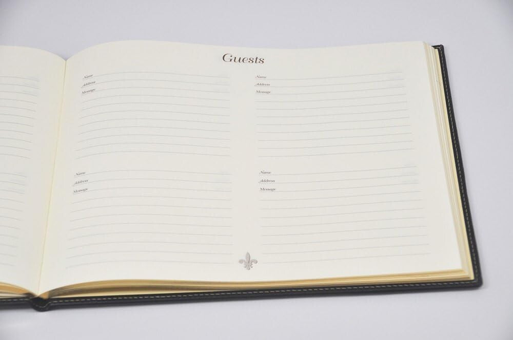 Tan Leather Guest Book with Soft Cover - Ideal for Weddings and Special Events