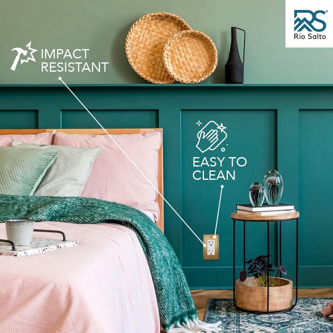 Elegant 8-Pack Brushed Brass Light Switch & Outlet Covers - Standard Size