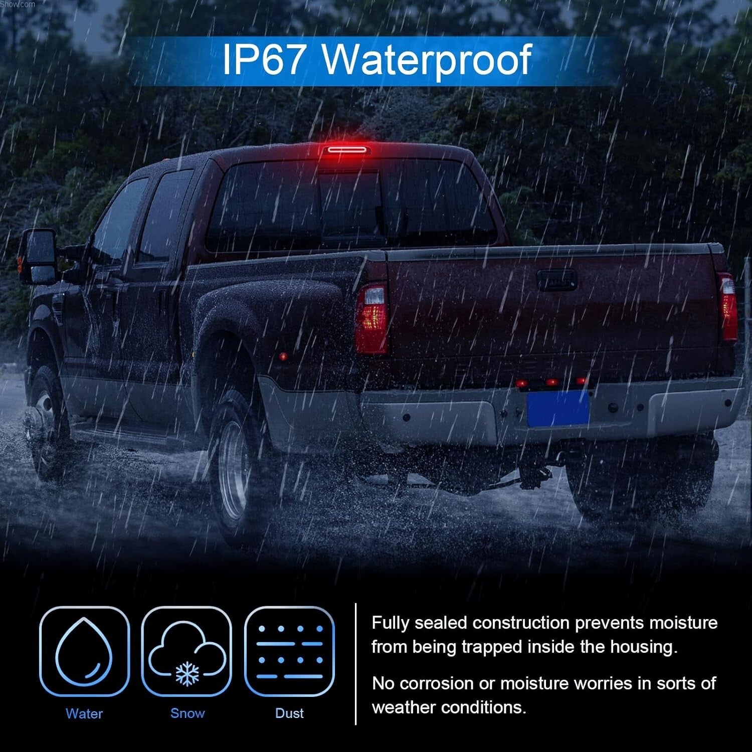 Stylish Smoked Third Brake Light for Ford Super Duty with LED Illumination