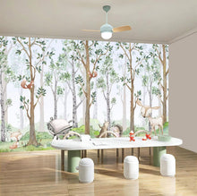 Load image into Gallery viewer, Durable Cartoon Animals Watercolor Wallpaper for Boys' and Girls' Rooms